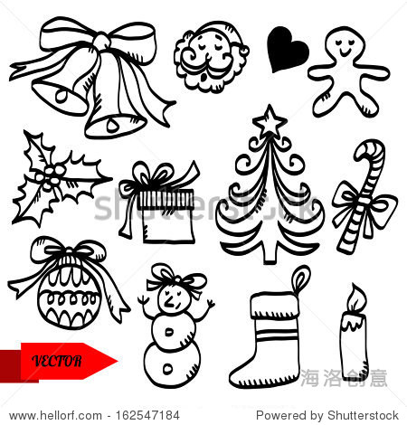 bells santa claus heart gingerbread man holly berry gift box