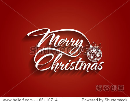 textdesignofmerrychristmasonredcolorbackgroundvectorillustration