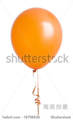 充满活力的橙色气球孤立在白色背景 - 物体,交
