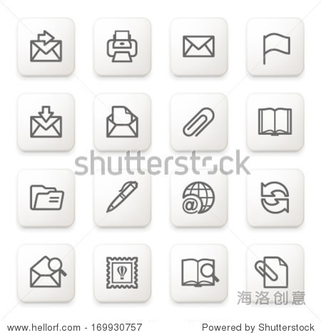email icons on white buttons. - 站酷海洛 - 正版