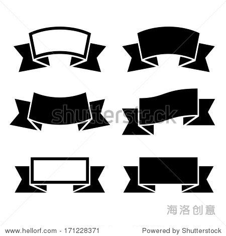 black ribbons icons set - 站酷海洛 - 正版图片