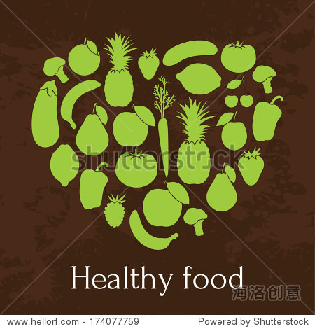 healthy food. concept with fruits and vegetables.