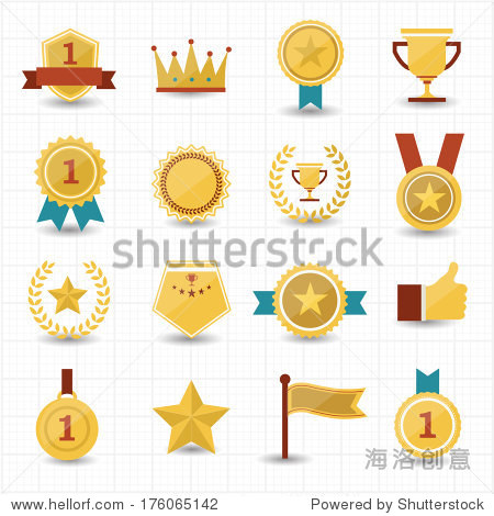 trophy and prize icons with white background