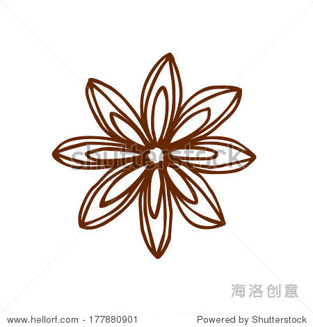 可爱的手绘矢量插图,黑白轮廓向量变体.