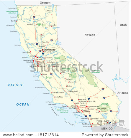 加州地图图片