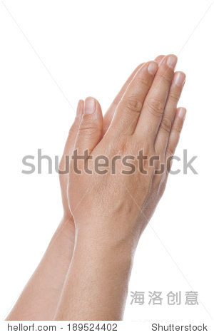 praying hands isolated on white background