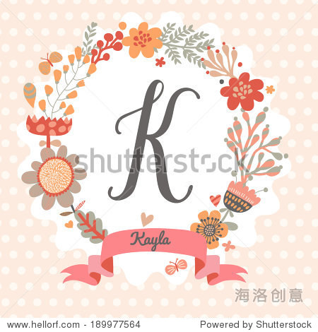 个性化的字母组合的颜色。时尚的字母k可以用作贺卡,请柬。花环的向量-自然,符号\/标志-海洛创意正版图片,视频,音乐素材交易平台-Shutterstock中国独家合作伙伴-站酷旗下品牌
