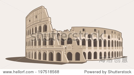 vector illustration of the colosseum in rome