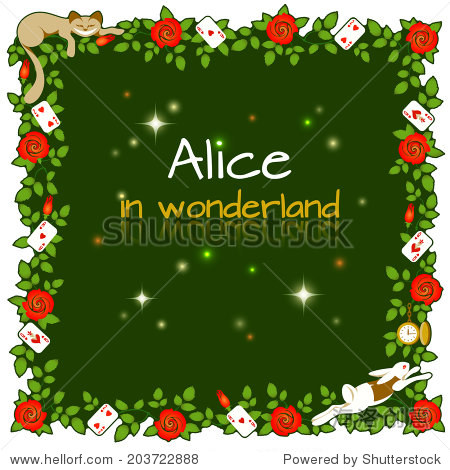 illustration for the fairy tale alice in wonderland the frame of