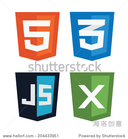 vector illustration of web shields illustrating html5 icon css3