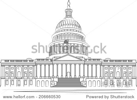 white house usa vector - 站酷海洛正版图片, 视频