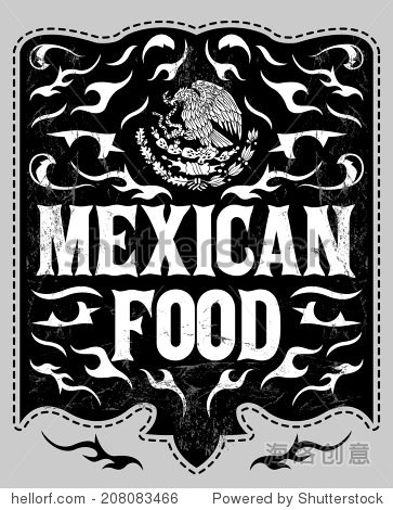 墨西哥食物--复古餐厅菜单设计--西方风格 - 食