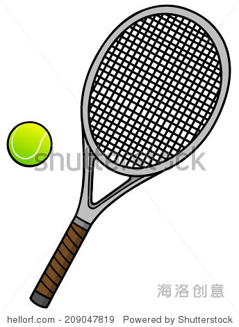 tennis ball and racket