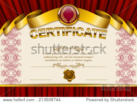 elegant template of certificate diploma with lace ornament