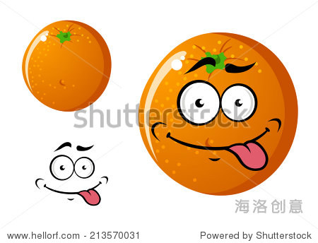 happy cartoon cute smiling orange fruit character