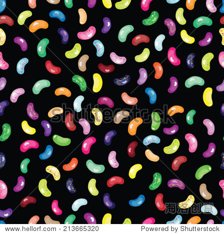 black seamless jelly beans vector pattern. sweet