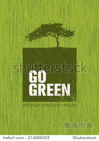 go green recycle reduce reuse eco poster concept.