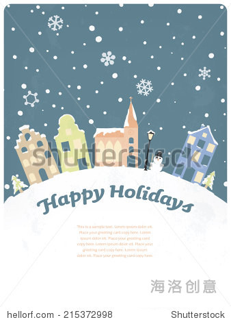 happy holidays seasonal greeting card.