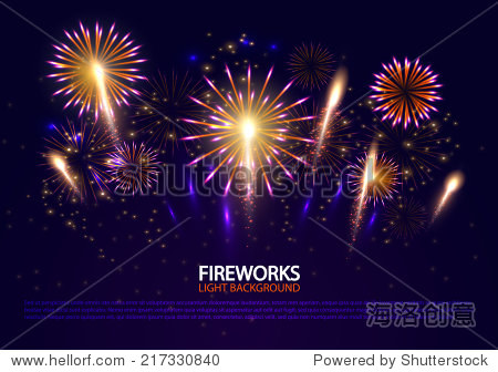 abstract colorful fireworks background. christmas