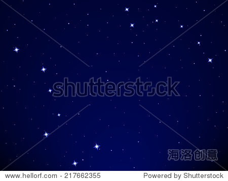 插图的北斗七星和小北斗星星座星空背景图片
