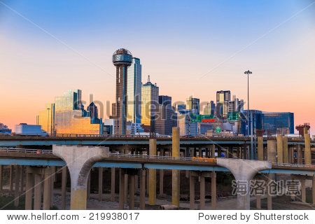 dallas city skyline at twilight texas