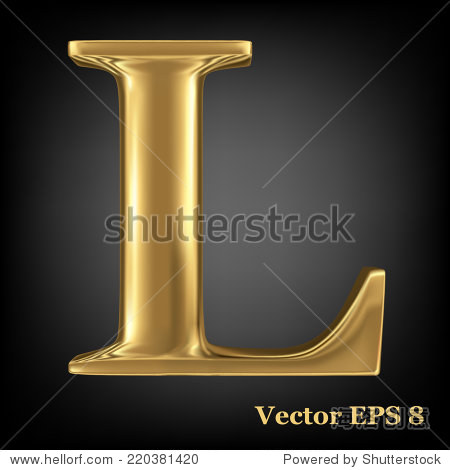 golden shining metallic 3d symbol capital letter