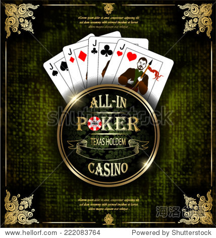 poker jacks. vector background. poker and casino label.