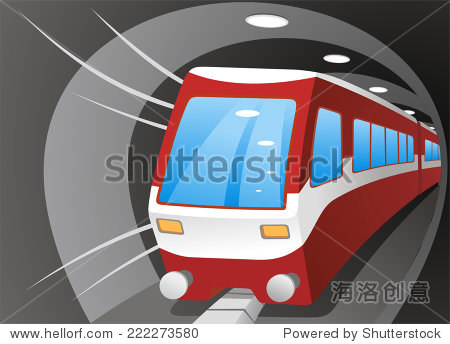 cartoon illustration of a subway train.