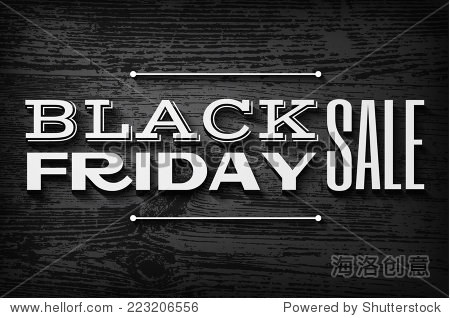 black friday announcement on vector wooden background