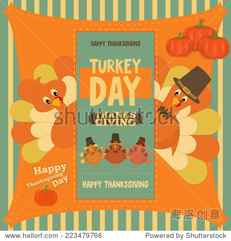 poster with cartoon turkey