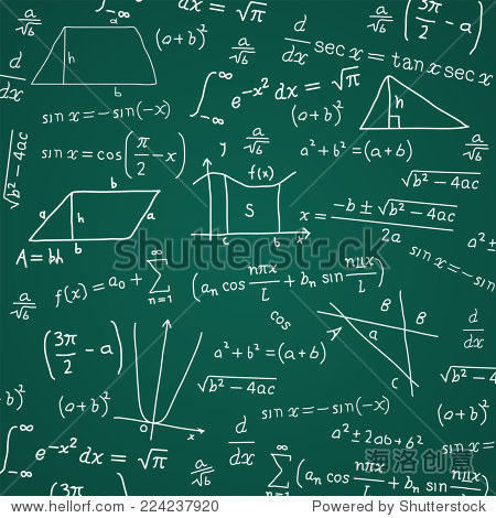 黑板的数学公式计算向量插图漫画。 - 背景\/素