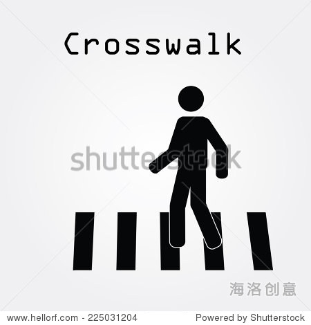 crosswalk graphic sign vector illustration man walk on crosswalk