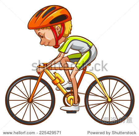 插图的素描一个骑自行车的白色背景 - 人物 - 站