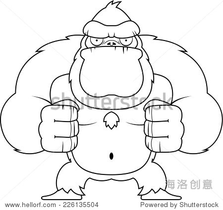 an angry cartoon gorilla flexing his muscles.