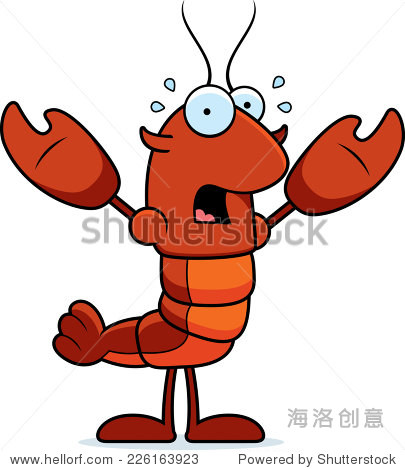 小龙虾的卡通插图看害怕。 - 动物\/野生生物 - 站