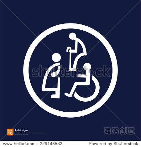 restroom signs for pregnant woman handicapped and