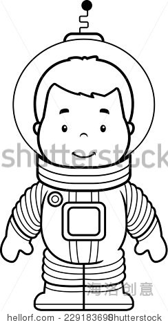 a cartoon boy astronaut in a spacesuit.