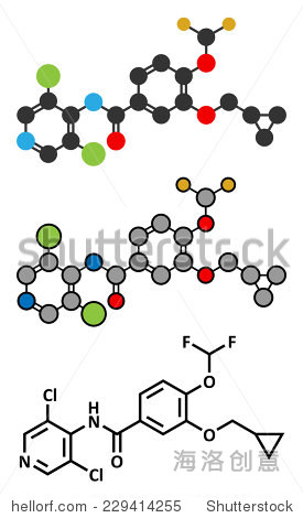 Roflumilast慢性阻塞性肺病药物分子(PDE4抑制