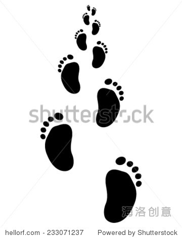 trail forward of baby footsteps vector illustration