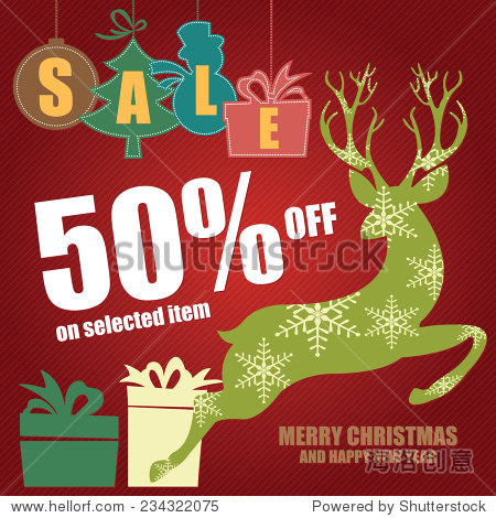 and happy new year sale brochure, leaflet or banner with