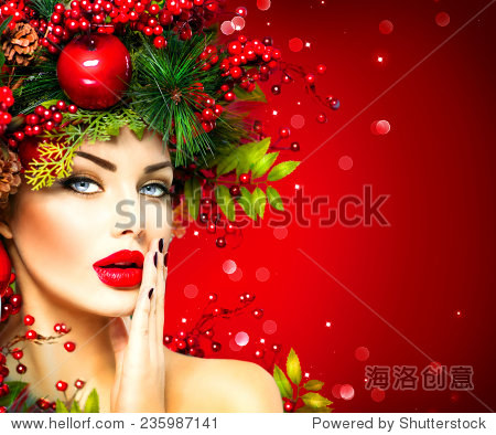 christmas fashion model woman.