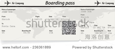 vector image of airline boarding pass ticket with