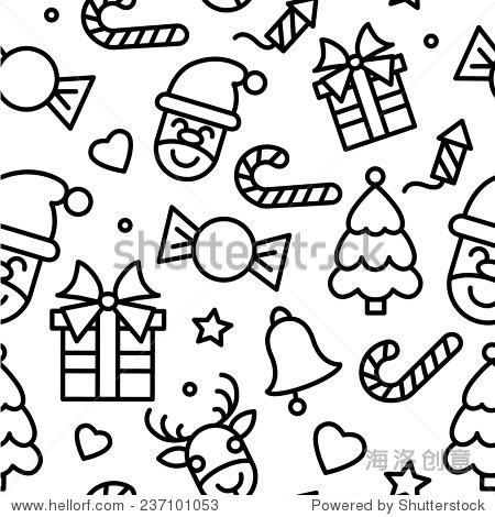christmas magic pattern with different winter