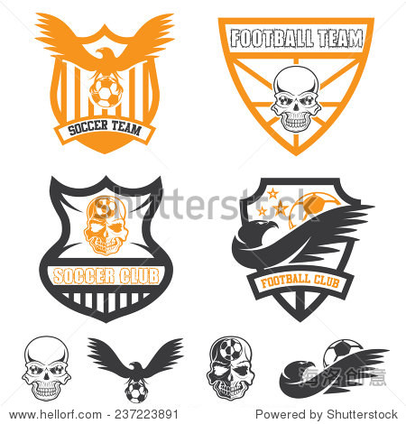 足球队波峰与鹰和头骨 - 符号\/标志,运动\/娱乐活