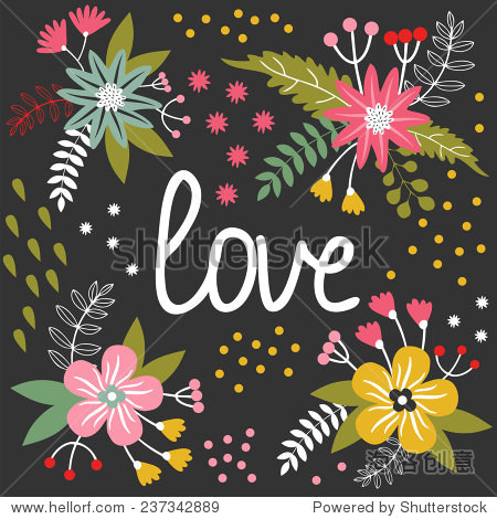 colorful nature hand drawn card