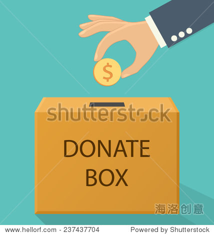hand putting coin in the donate