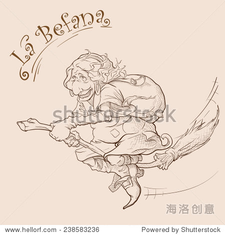 eps8 vector illustration in a simple skecolleaguela befana