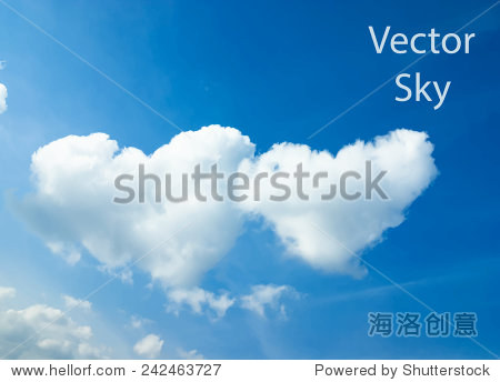 vector clouds in the shape of heart
