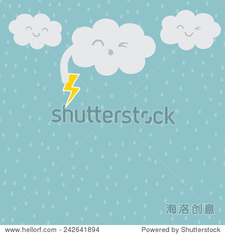 cute cloud and rain illustration