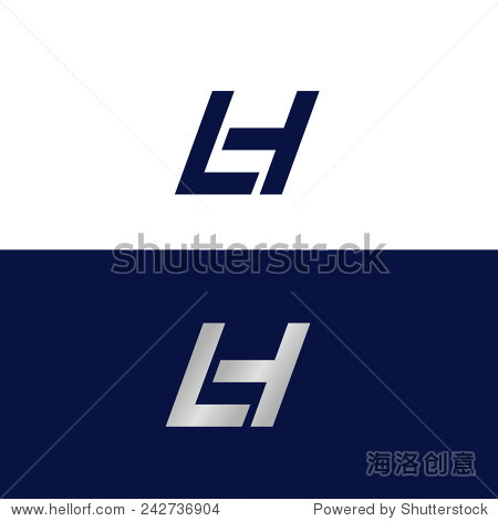 monogram with letter l and letter h